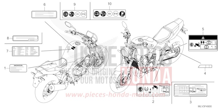 WARNETIKETT von CB1000F "Big One" WOLF SILVER METALLIC (NHD19D) von 2026